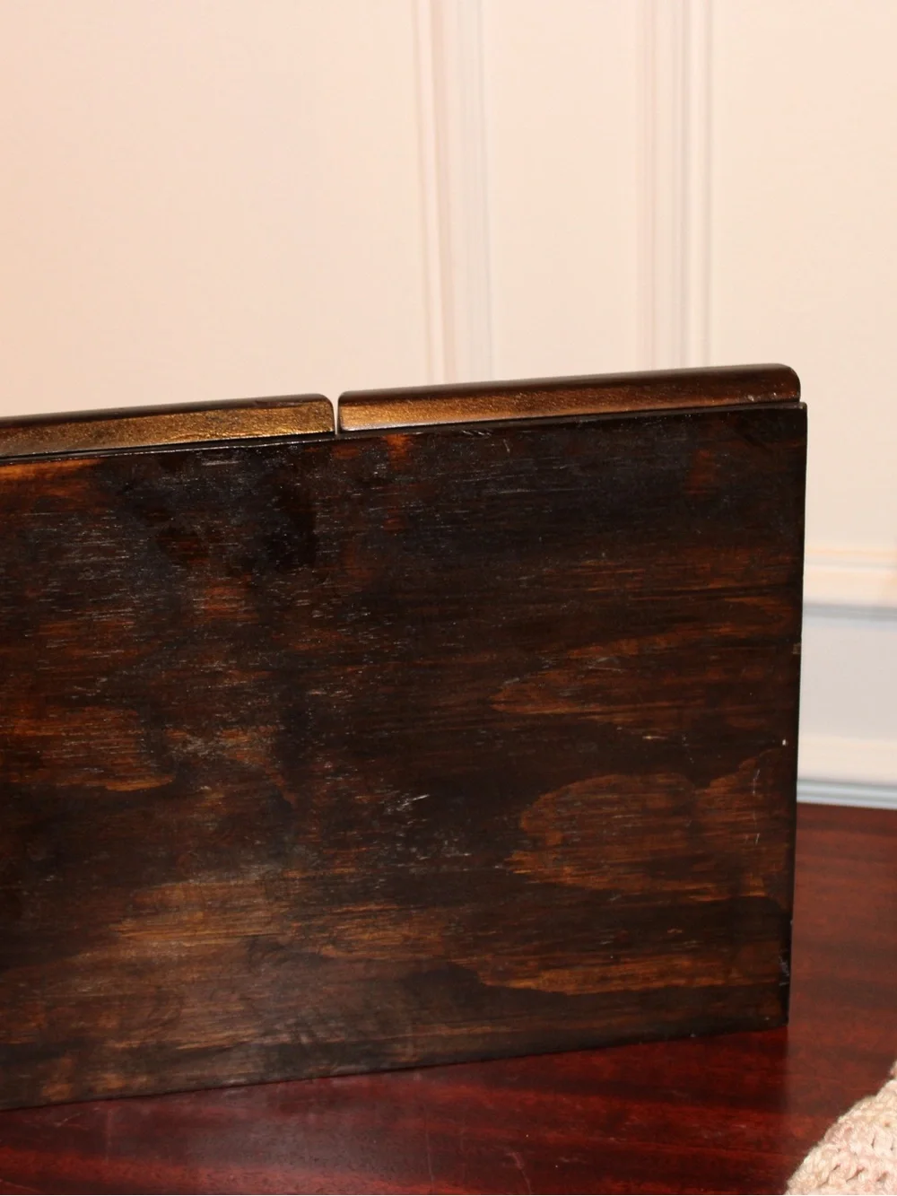 Pottery Barn Dark Brown Wood Desktop Mail Organizer with Doors